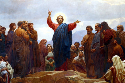 500x333 Jesus Christ Sermon On Mount Painting - Jesus Christ Painting