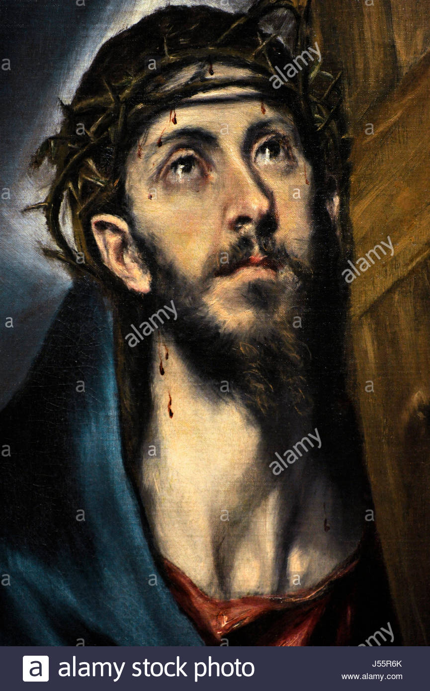 865x1390 El Greco (1541 1614). Cretan Painter. Christ With The Cross Stock - Jesus Christ Real Painting