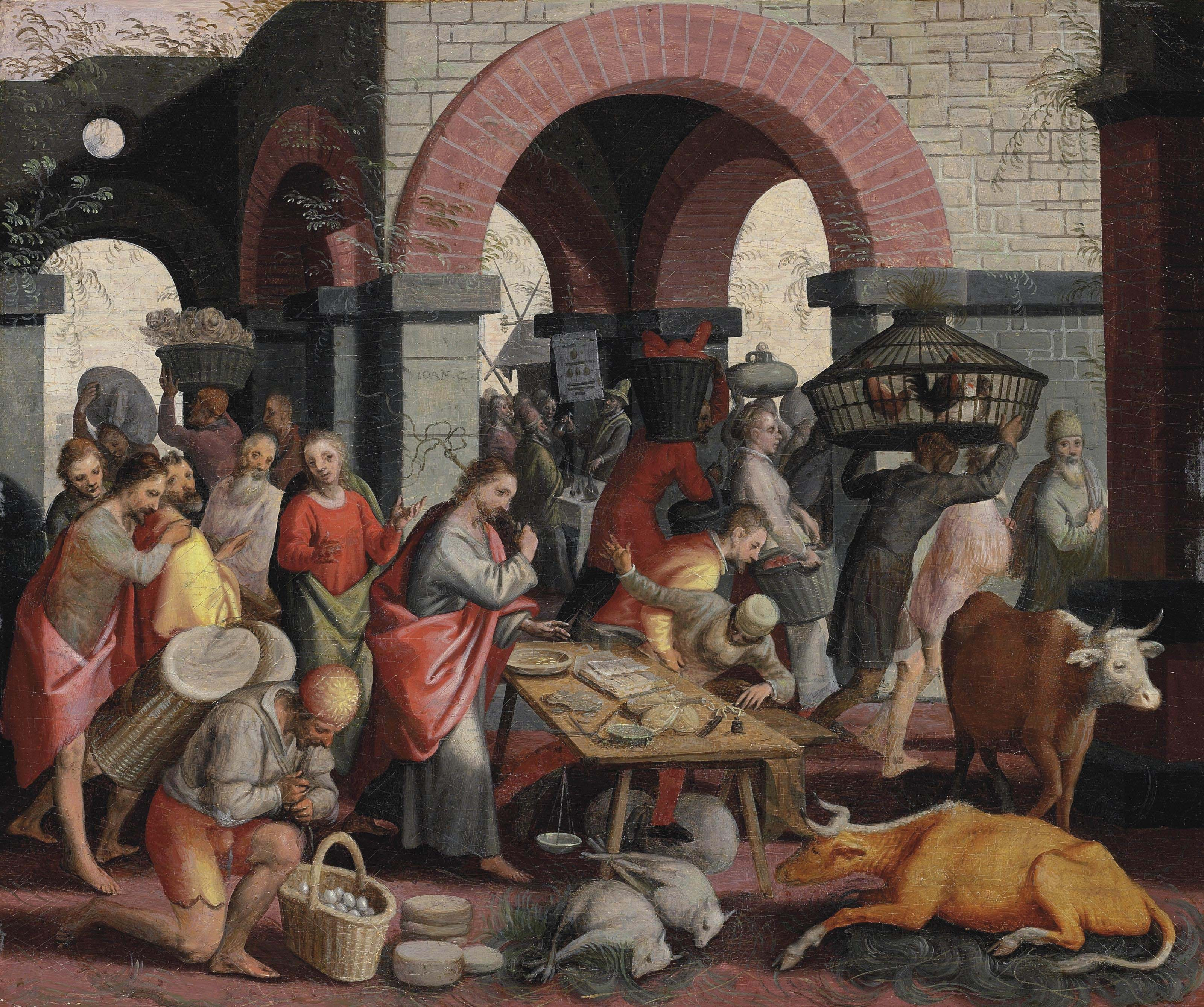 3200x2677 Filepieter Aertsen Christ Cleansing The Temple.png - Jesus Cleanses The Temple Painting