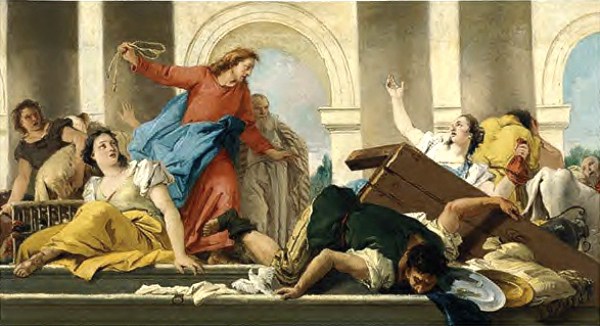 600x326 Holy Week - Jesus Clears The Temple Painting