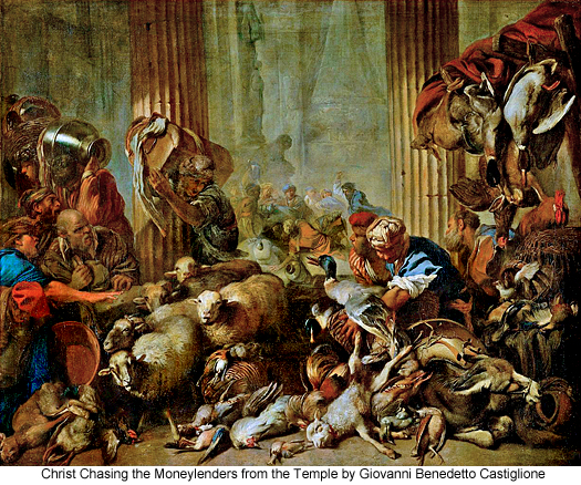 525x438 Holy Week - Jesus Clears The Temple Painting