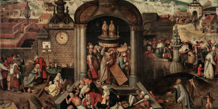 750x375 Jesus' Temple Tantrum What The World Is Going - Jesus Clears The Temple Painting