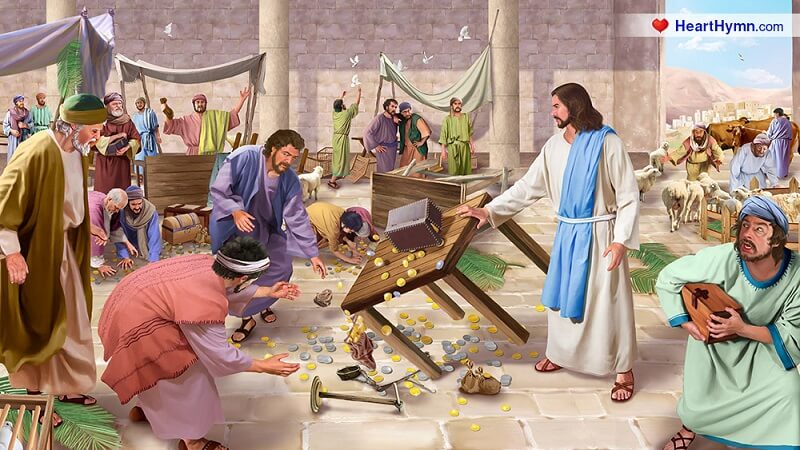 800x450 Jesus Drives Out Money Changers From The Temple - Jesus Clears The Temple Painting