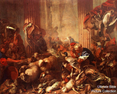 400x320 Matthew 21 Bible Pictures Jesus Cleanses The Temple - Jesus Clears The Temple Painting