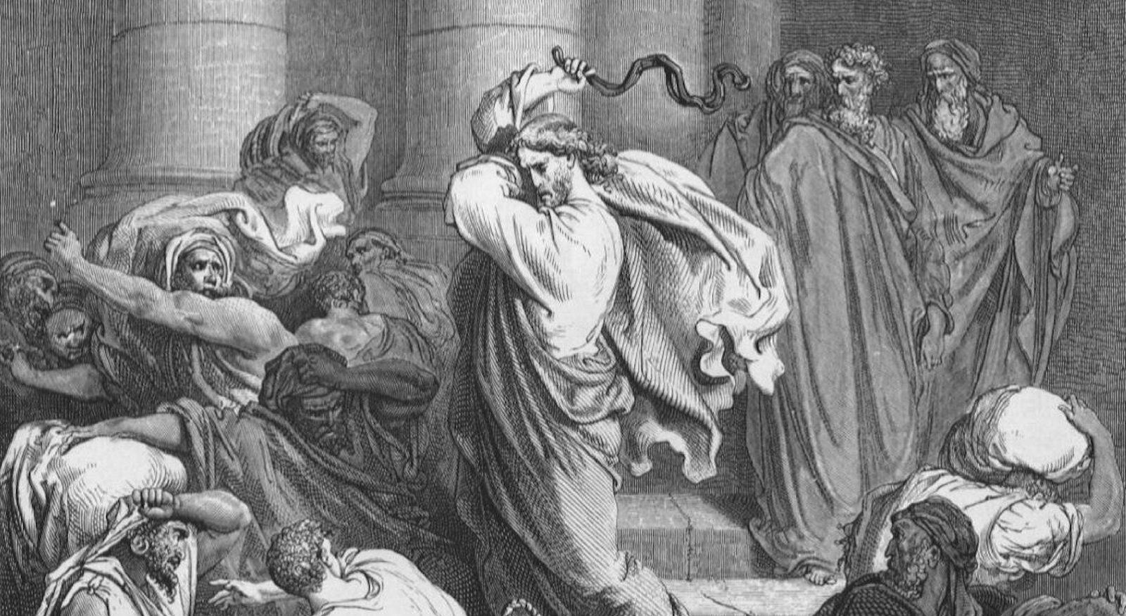 1600x875 The Time Jesus Supposedly Lost His Temper - Jesus Clears The Temple Painting