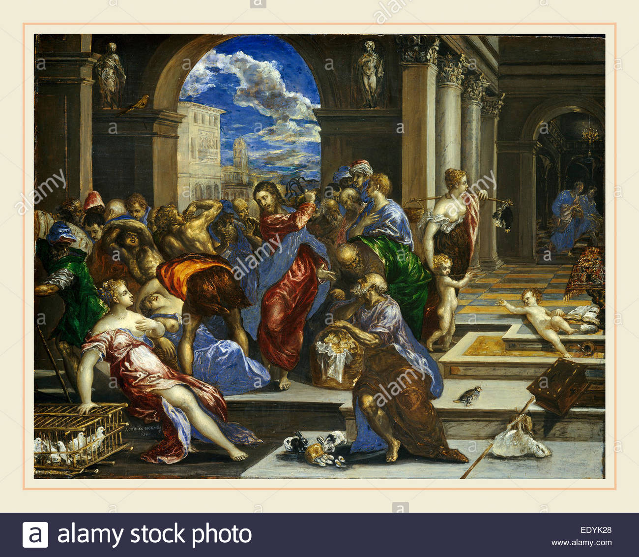 1300x1132 El Greco (Domenikos Theotokopoulos), Christ Cleansing The Temple - Jesus Clears The Temple Painting