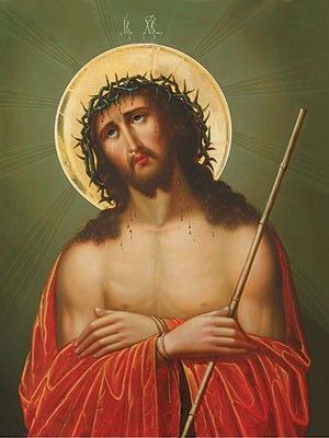 300x400 Icon Of Jesus Wearing The Crown Of Thorns 067xc - Jesus Crown Of Thorns Painting