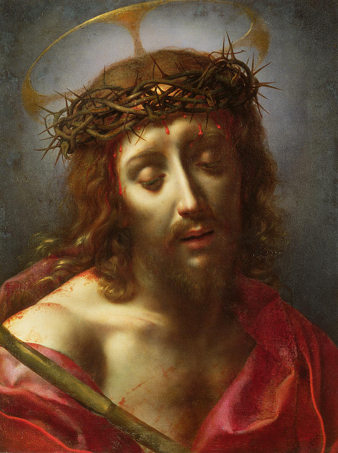 672x900 Christ As The Man Of Sorrows Painting By Carlo Dolci - Jesus Crown Of Thorns Painting