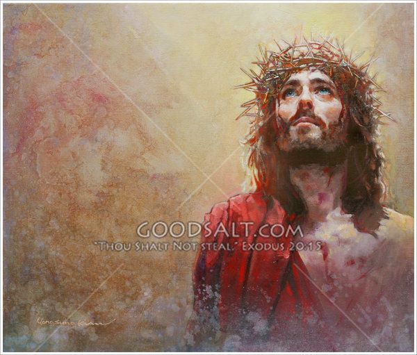 Jesus Crown Of Thorns Painting at PaintingValley.com | Explore ...