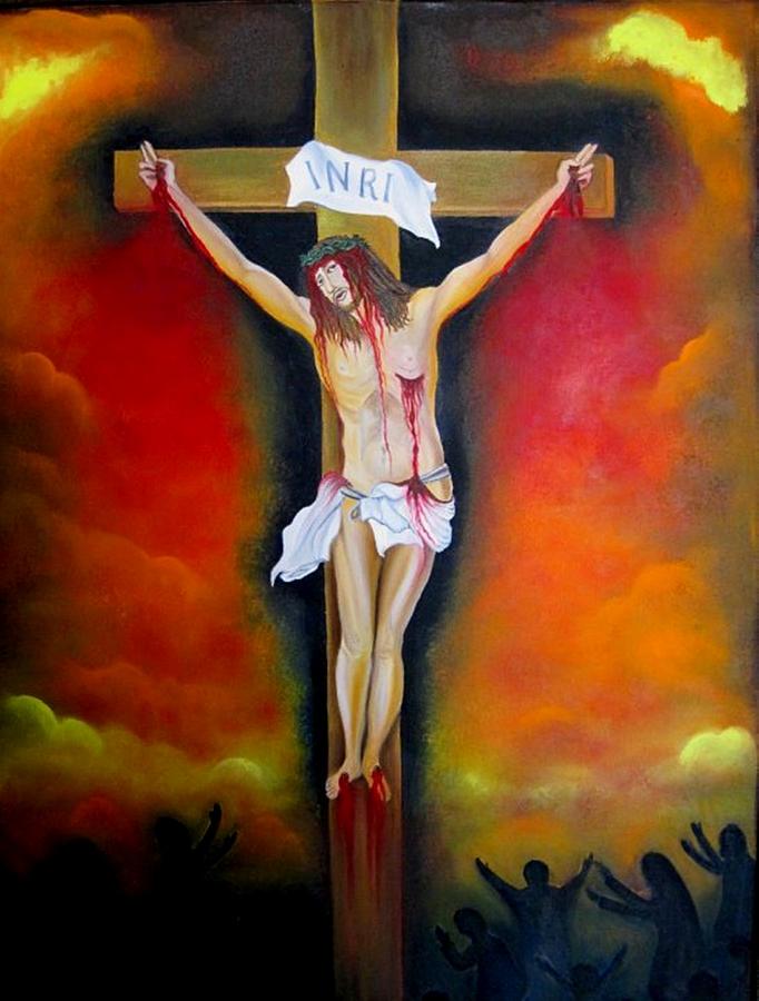 682x900 Crucifixion Of Jesus Painting By Xafira Mendonsa - Jesus Crucifixion Painting