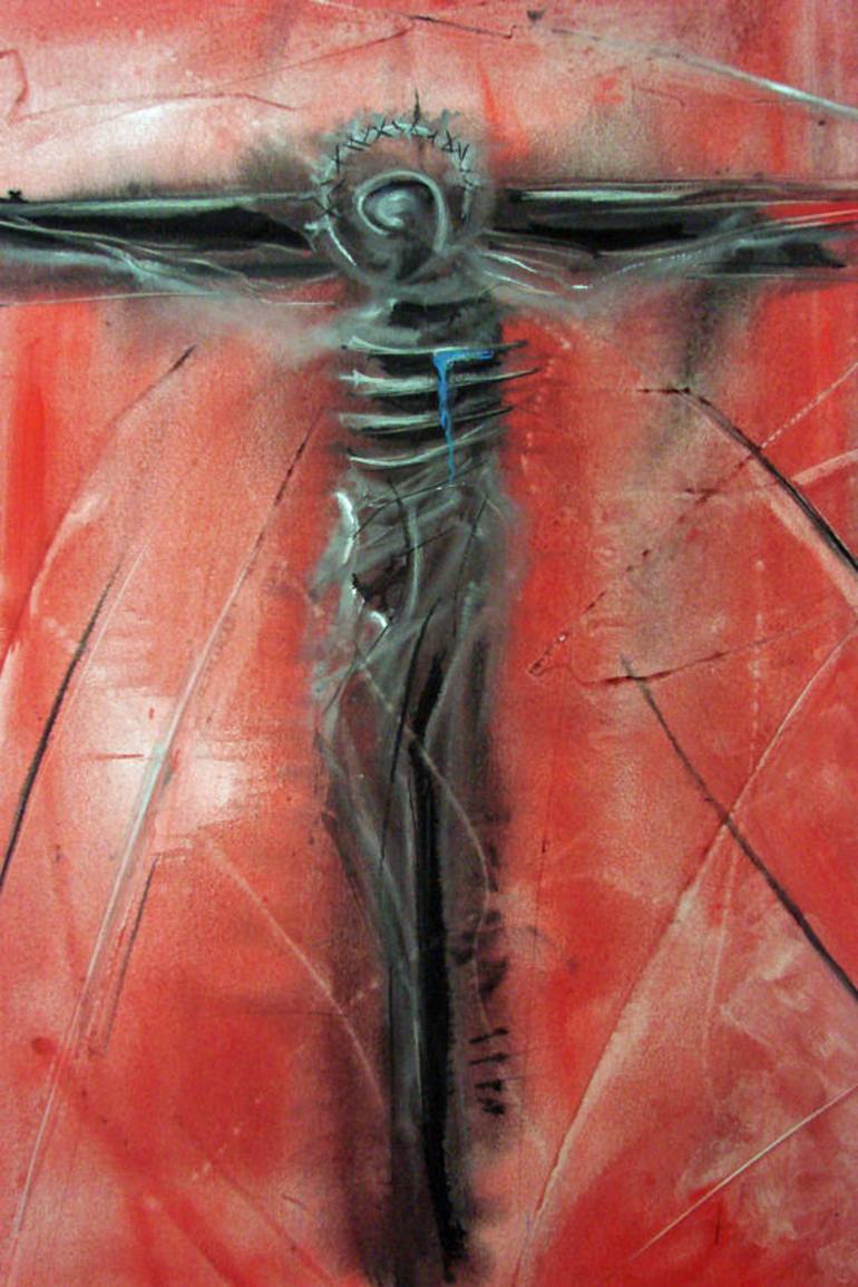 770x1155 Saatchi Art Tau Cross Jesus Crucifixion Painting Originl Painting - Jesus Crucifixion Painting