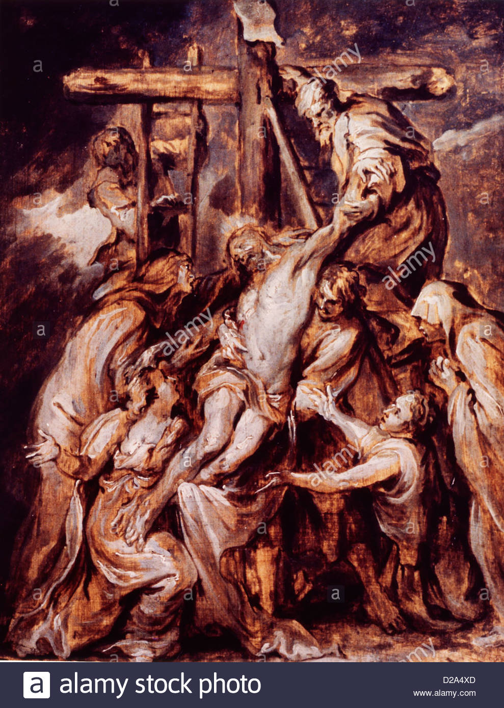 989x1390 The Crucifixion, 17th Century Oil Painting By Unknown Flemish - Jesus Crucifixion Painting