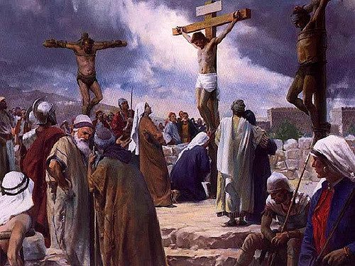 500x375 Jesus Died On Cross. After Scourging - Jesus Dying On The Cross Painting