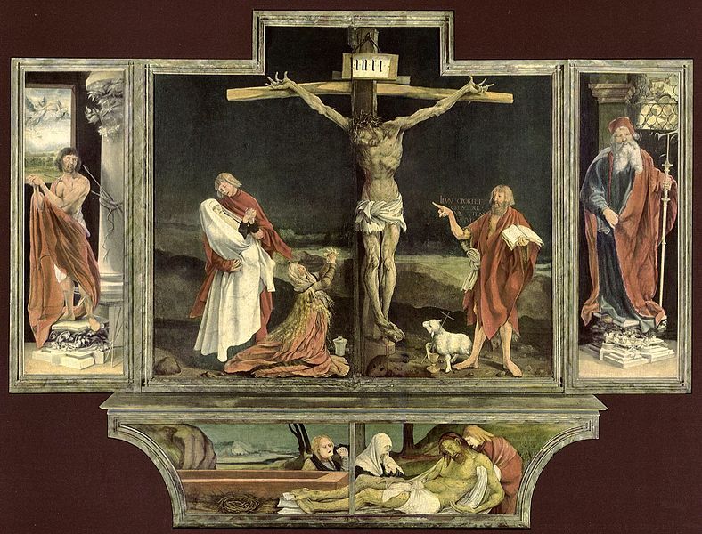 788x600 The Crucifixion By Matthias Grunewald Bread For Beggars - Jesus Dying On The Cross Painting