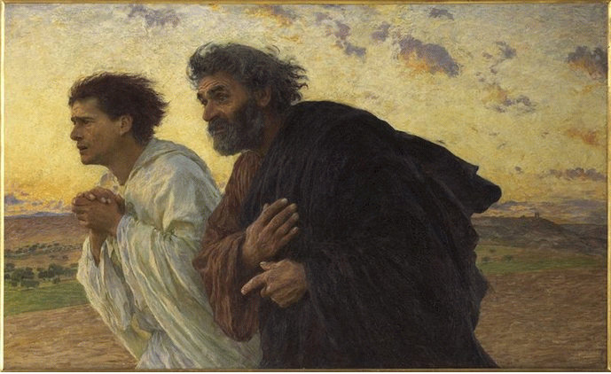 689x422 Burnand Peter And John Running To The Tomb - Jesus Empty Tomb Painting