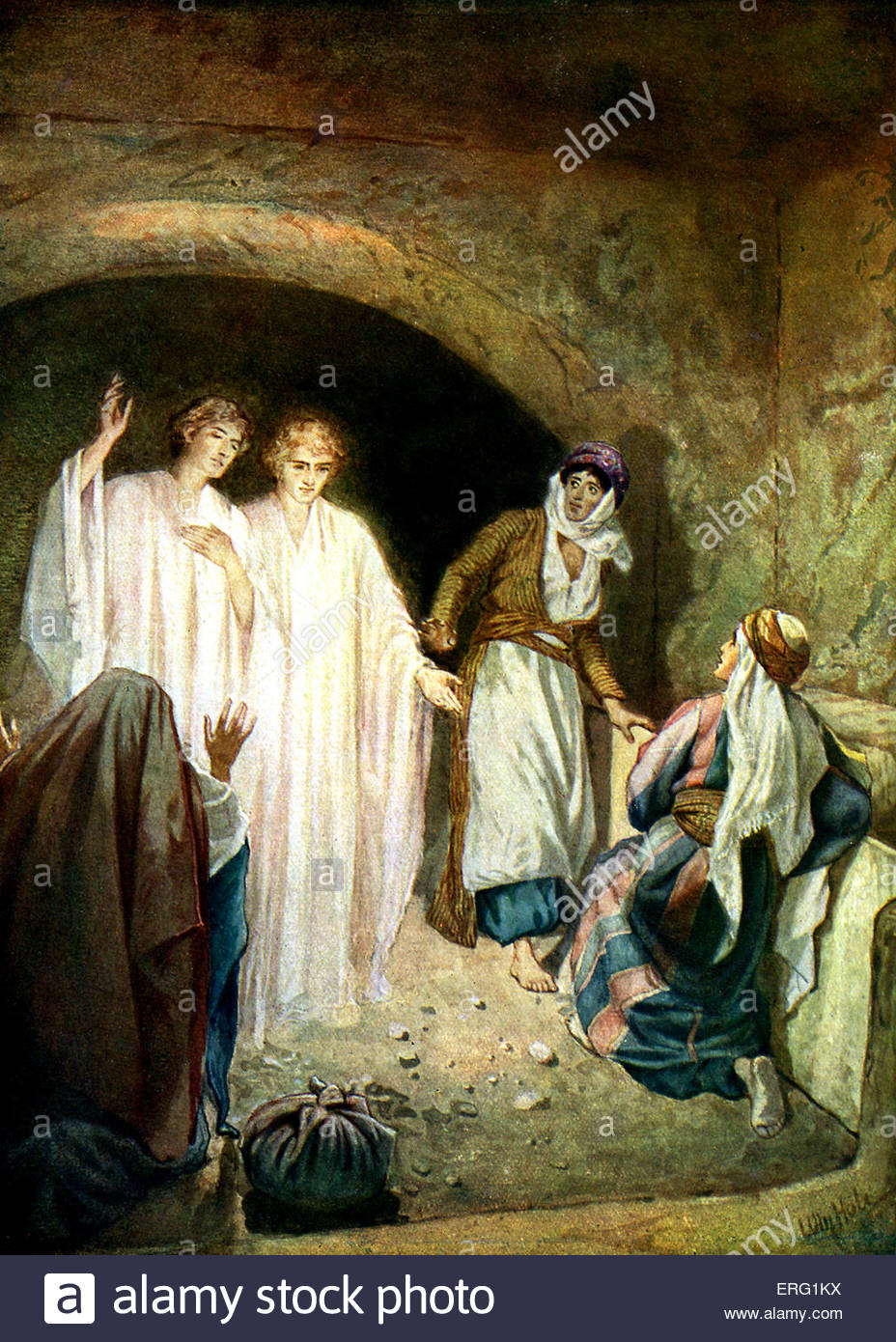 928x1390 Jesus' Tomb Is Found Empty, And Two Angels Explain That Jesus Is - Jesus Empty Tomb Painting