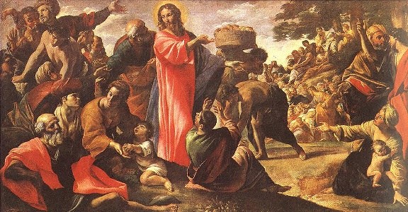 576x300 I Am A Loaf Of Bread. (First Sermon.) - Jesus Feeds 5000 Painting