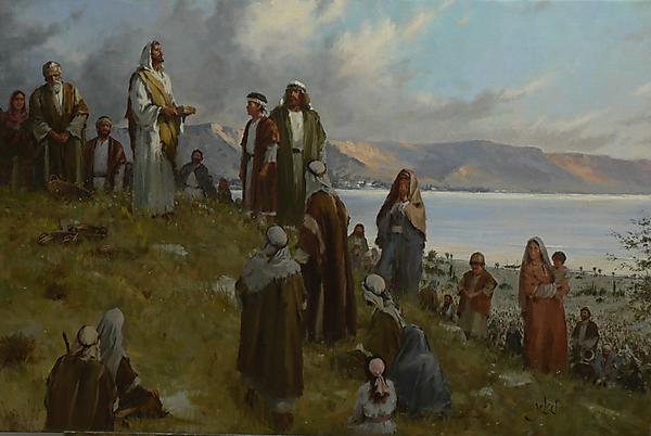 600x402 Words For The Wise, Jesus, The Bread Of Life, John 6 New - Jesus Feeds 5000 Painting