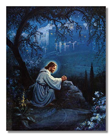 368x450 Jesus Christ Praying At Gethsemane Religious Christian - Jesus Gethsemane Painting