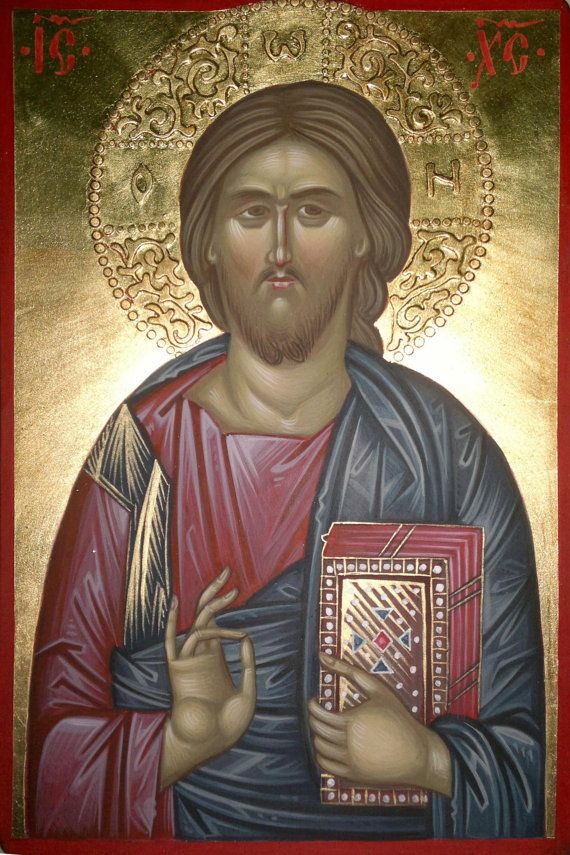 570x855 Orthodox Icon Of Lord Jesus Christ, Hand Painted, Christ - Jesus Hand Painting