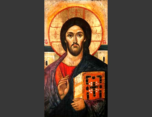 500x386 Greek Orthodox Icons Christ Pantokrator Of Mt. Sinai - Jesus Hand Painting