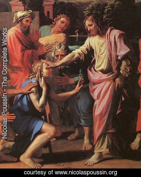 478x600 Nicolas Poussin - Jesus Healing Painting