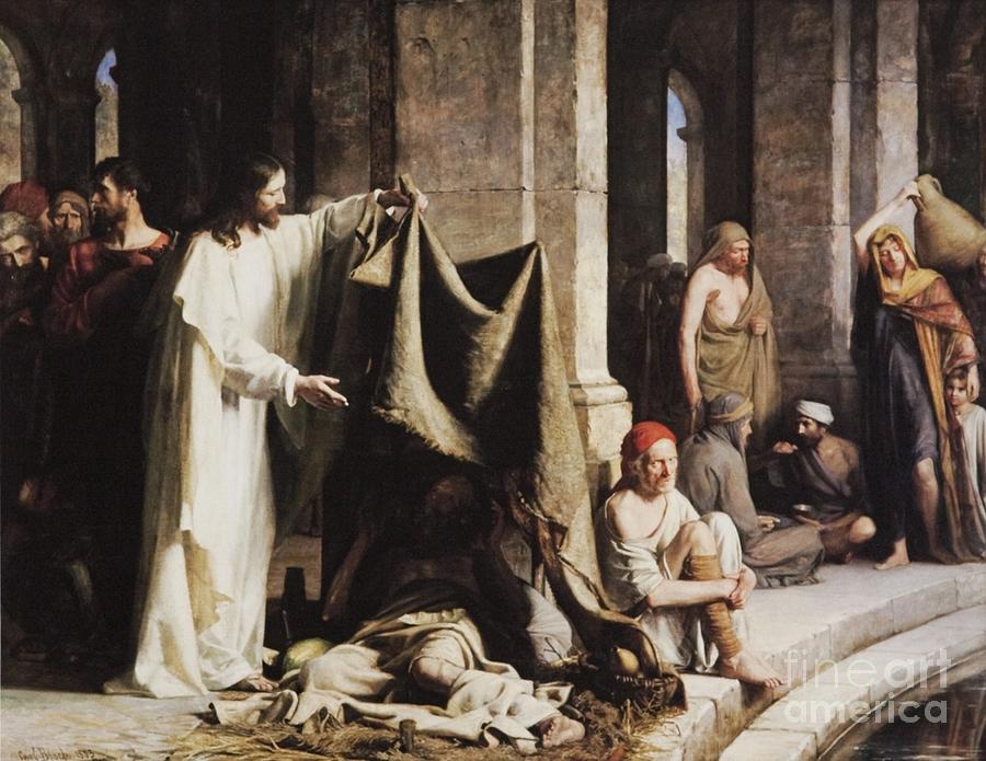 900x695 Christ Healing The Sick At The Pool Of Bethesda Painting By Carl - Jesus Healing Painting