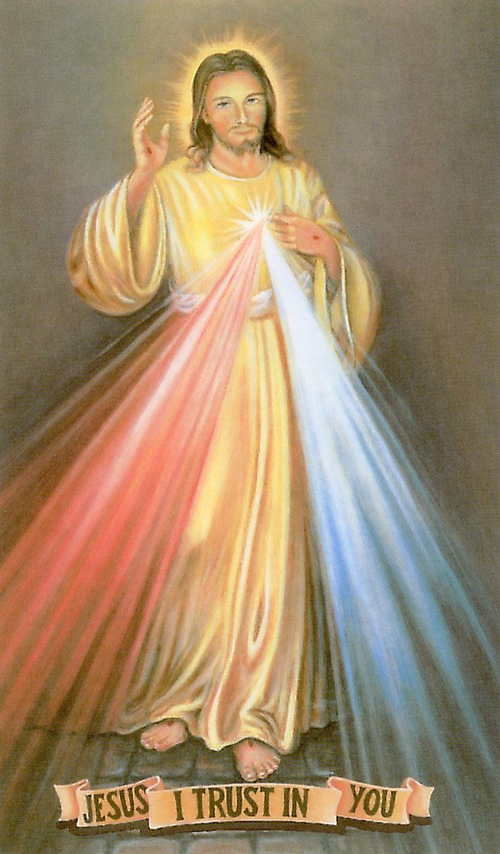 500x854 Divine Mercy Prayer Card - Jesus I Trust In You Painting