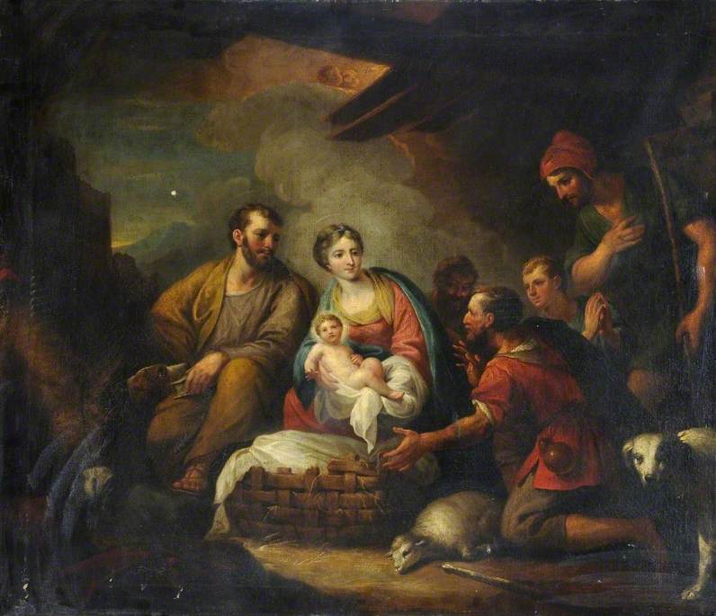 796x685 Category Christmas Day - Jesus In A Manger Painting