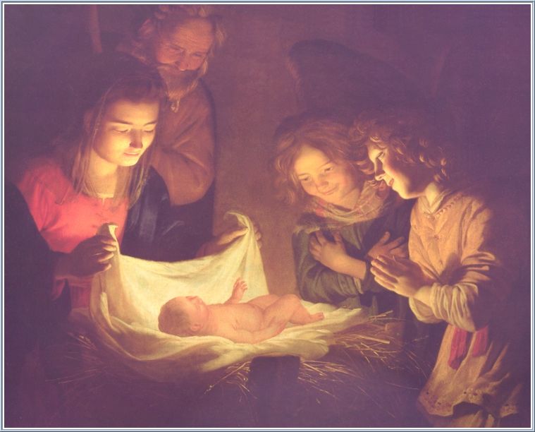 759x612 Nativity Of Jesus Christ - Jesus In Manger Painting