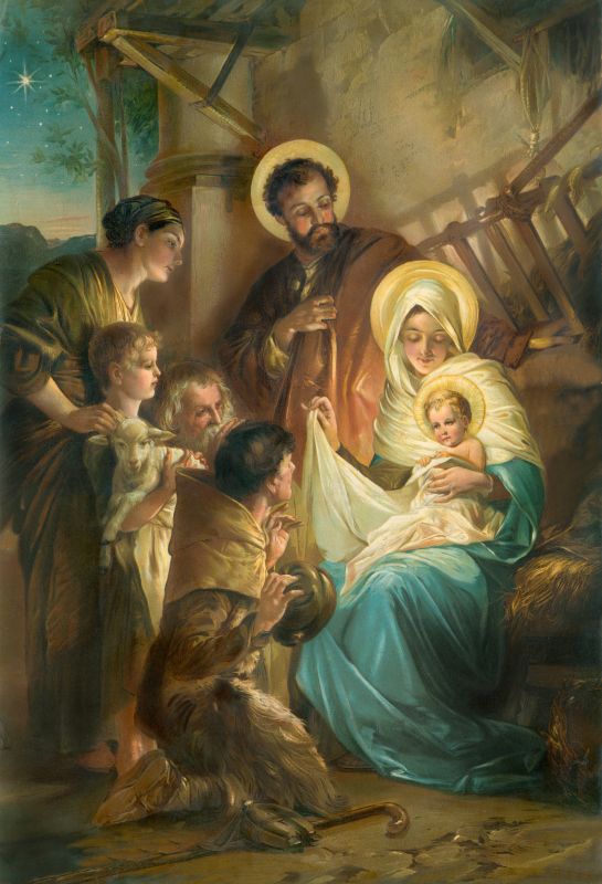 545x800 The Adoration The Magi By Howard David Johnson ~ Nativity - Jesus In Manger Painting