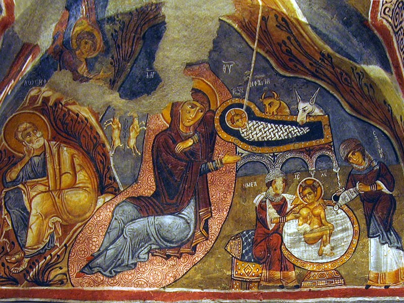 800x600 The Nativity Of Jesus In Byzantine Art. Rearview Mirror - Jesus In Manger Painting