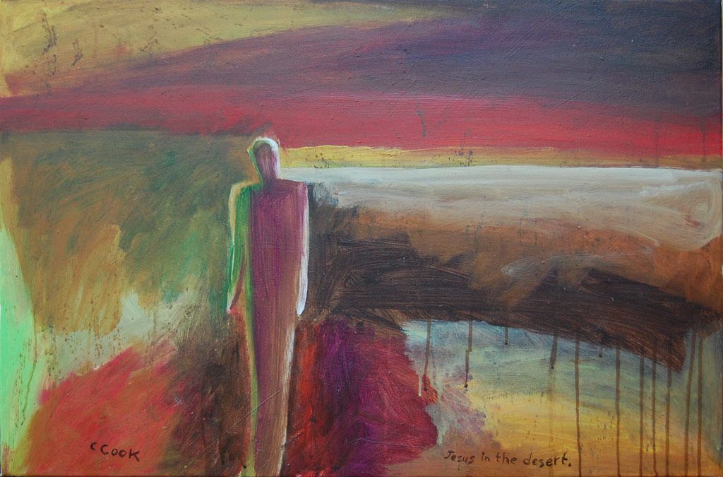 1024x675 Jesus In The Desert - Jesus In The Desert Painting