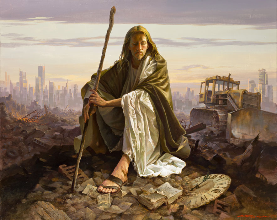 883x700 Christ In The Desert, Stanislav Plutenko - Jesus In The Desert Painting