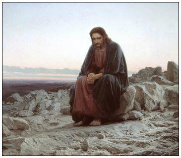 365x320 Christ In The Desert - Jesus In The Desert Painting