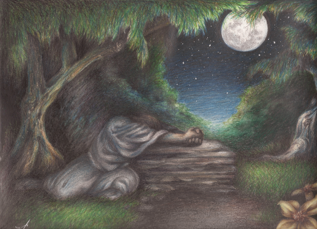 1024x739 Jesus In The Garden Of Gethsemane By Sonicbornagain - Jesus In The Garden Of Gethsemane Painting