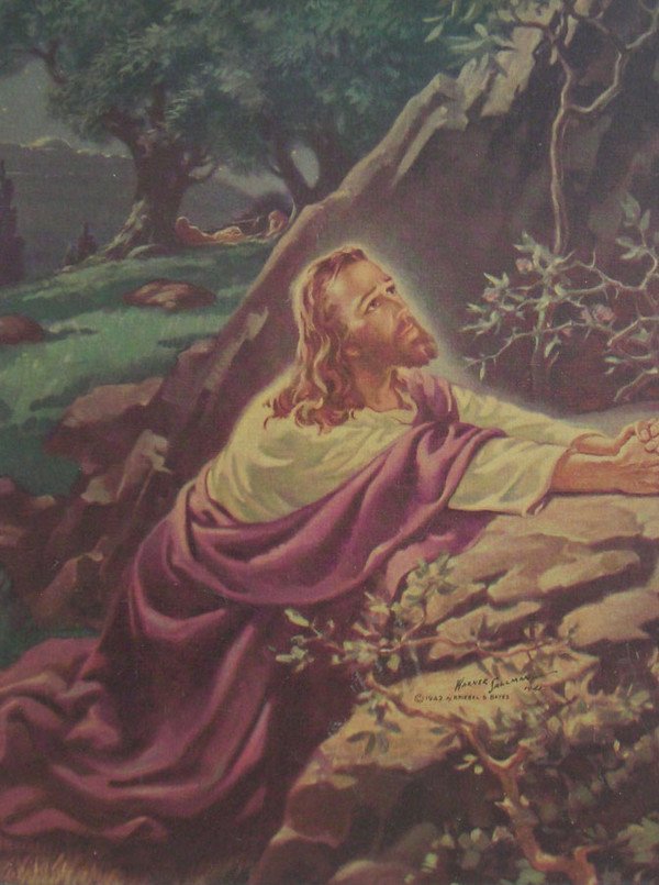 600x805 Jesus Praying In The Garden Of Gethsemane Painting. Go4moresecret - Jesus In The Garden Painting