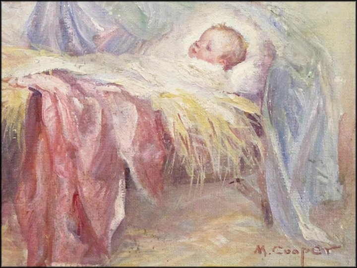720x540 Marjorie Cooper - Jesus In The Manger Painting