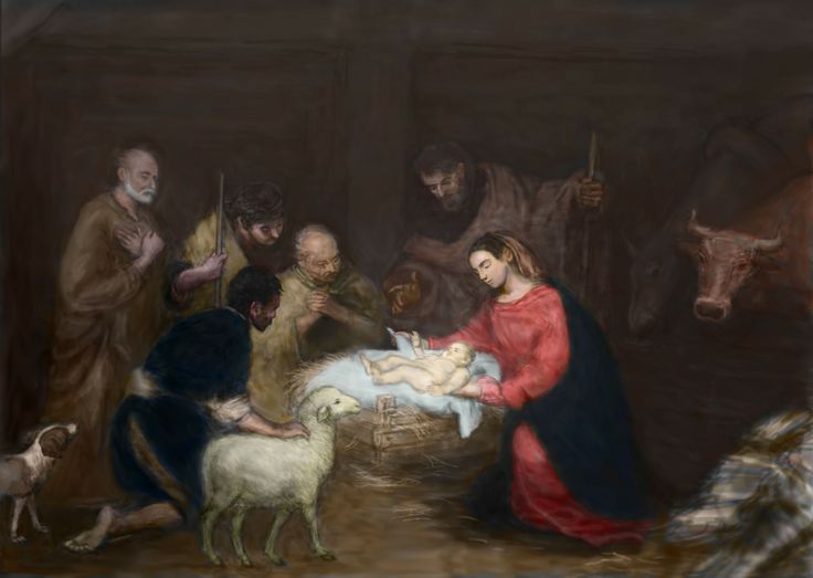 736x523 A Place Of Brightness A New Interpretation Of The Manger - Jesus In The Manger Painting