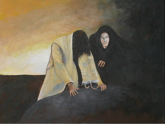 550x413 Temptation Of Jesus Gum Flappin' And Jaw Bonin' - Jesus In The Wilderness Painting