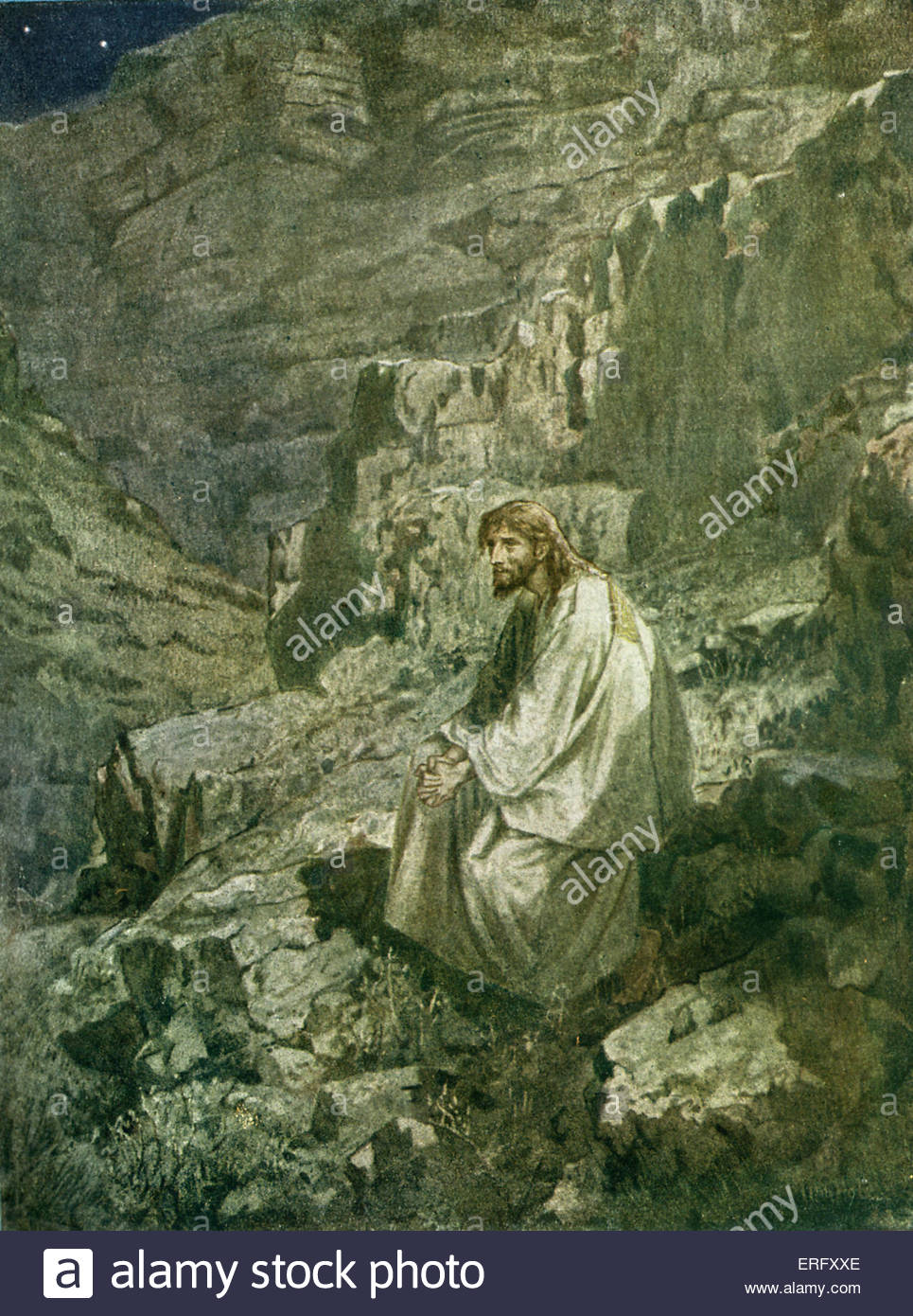 965x1390 The Temptation Of Jesus. - Jesus In The Wilderness Painting