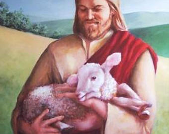 340x270 Jesus Lamb Painting Etsy - Jesus Lamb Painting