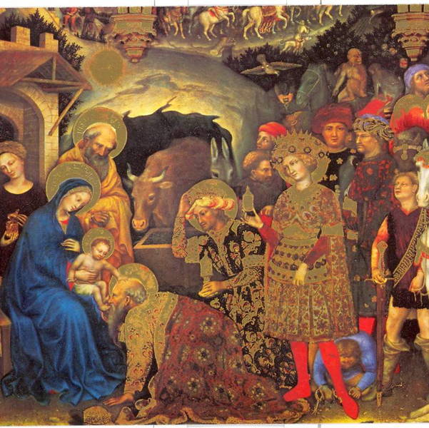601x600 The Nativity - Jesus Manger Painting