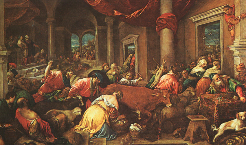 850x502 Entry Into Jerusalem The Bible Through Artists' Eyes - Jesus Money Changers Painting