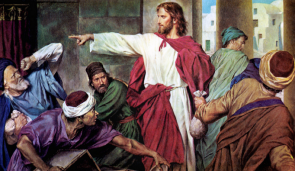 588x342 Sheep And Money Changers, John 213 22 God Is Revealed - Jesus Money Changers Painting