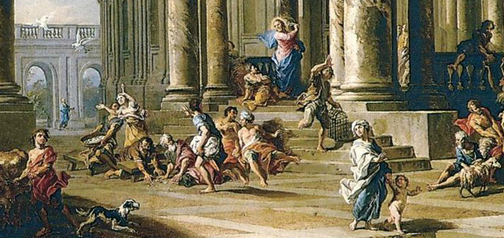 720x340 10 Commandments Amp Cleansing Of Temple Reflection - Jesus Money Changers Painting