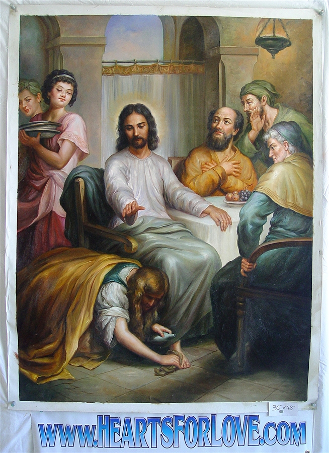 654x900 Jesus Christ With Sheep 36 X 48 Original Oil Painting - Jesus Oil Painting