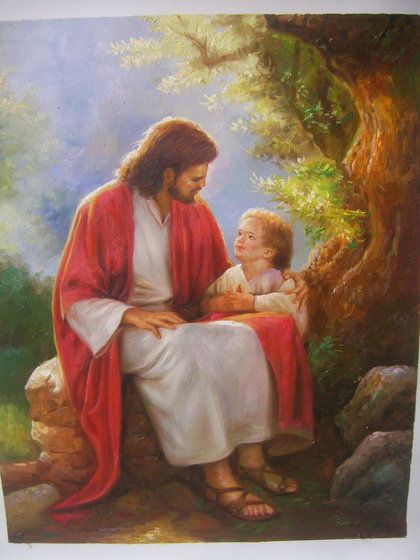 420x560 Jesus Loves Me - Jesus Oil Painting