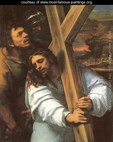 398x500 The Playerjesus Carrying The Cross 1516 - Jesus On Cross Famous Painting