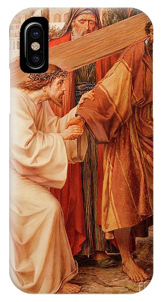316x592 The Painting Simon Of Cyrene Helps Jesus Carry His Cross By Josef - Jesus On The Cross Painting Famous